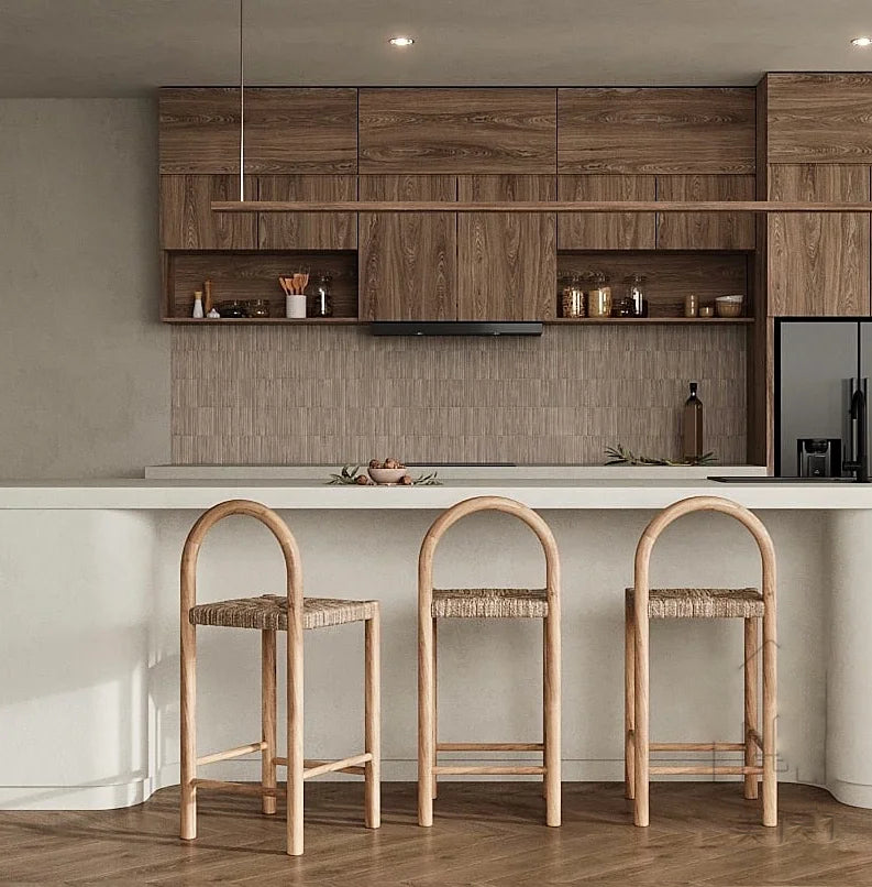 Arched Natural Woven Bar Chair
