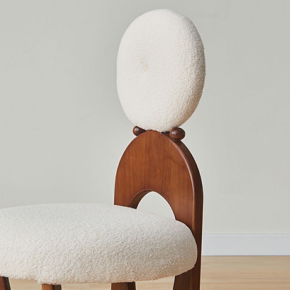 Gigi Boucle Wooden Round Dining Chair