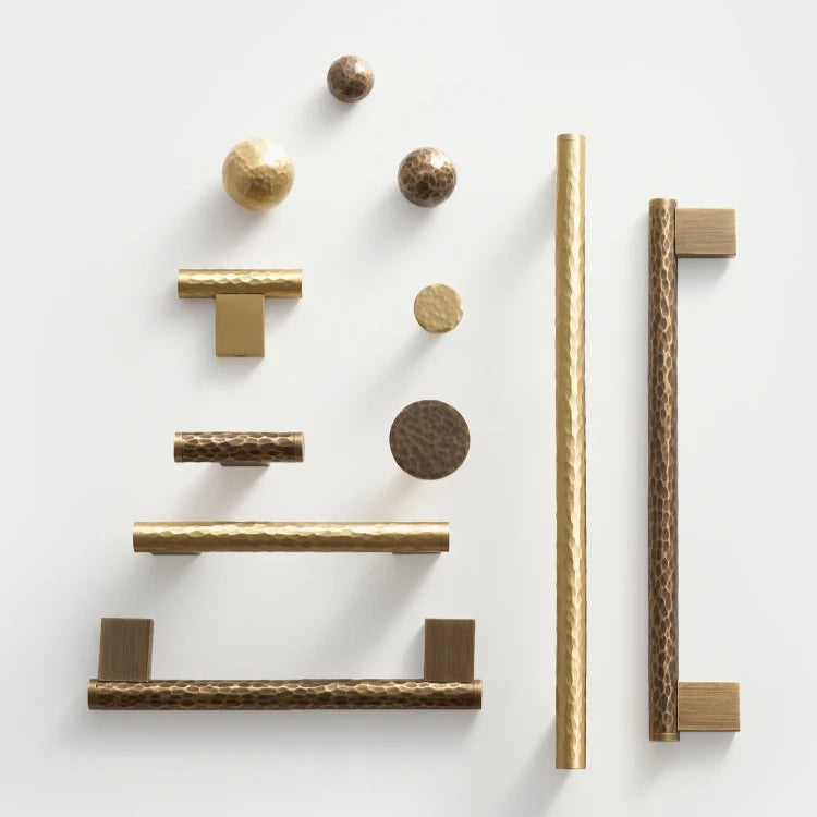 Hammered Brass Knob Handle Collection