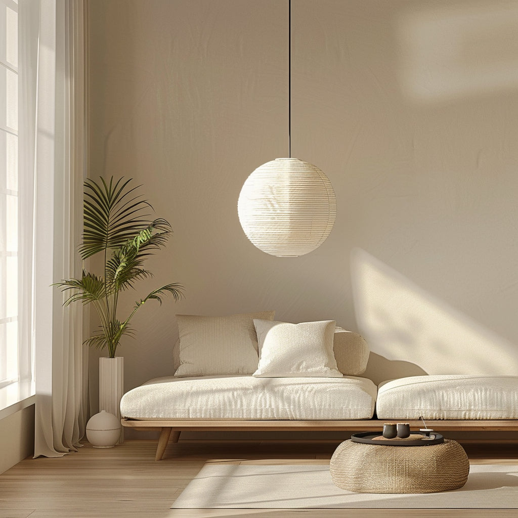40cm Round Japanese Paper Hanging Lamp