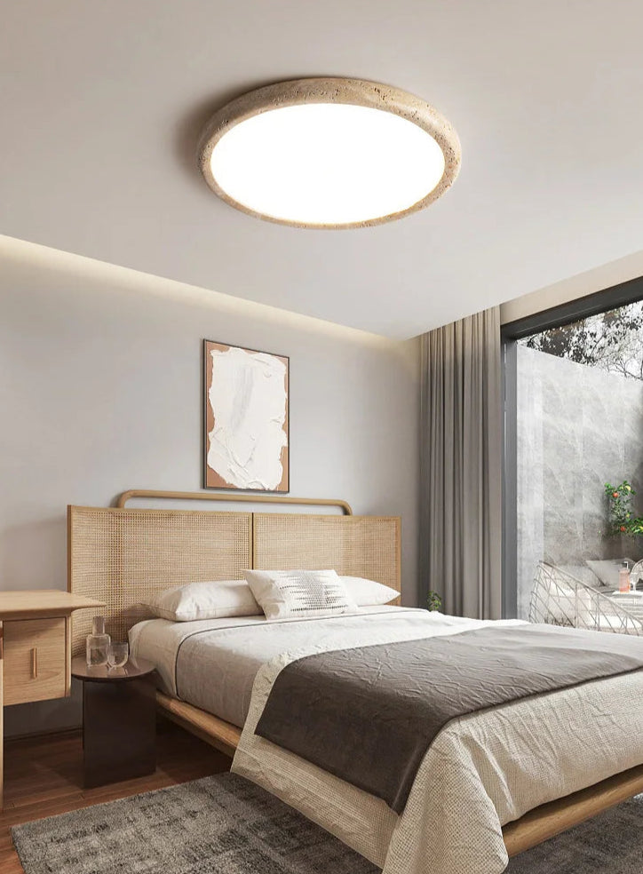 Travertine Halo Ceiling Lamp