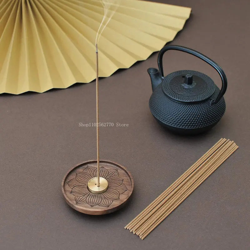 Wood & Copper Incense Holder