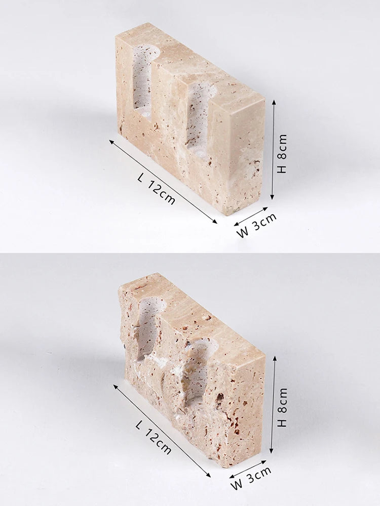 Travertine Candlestick Holder
