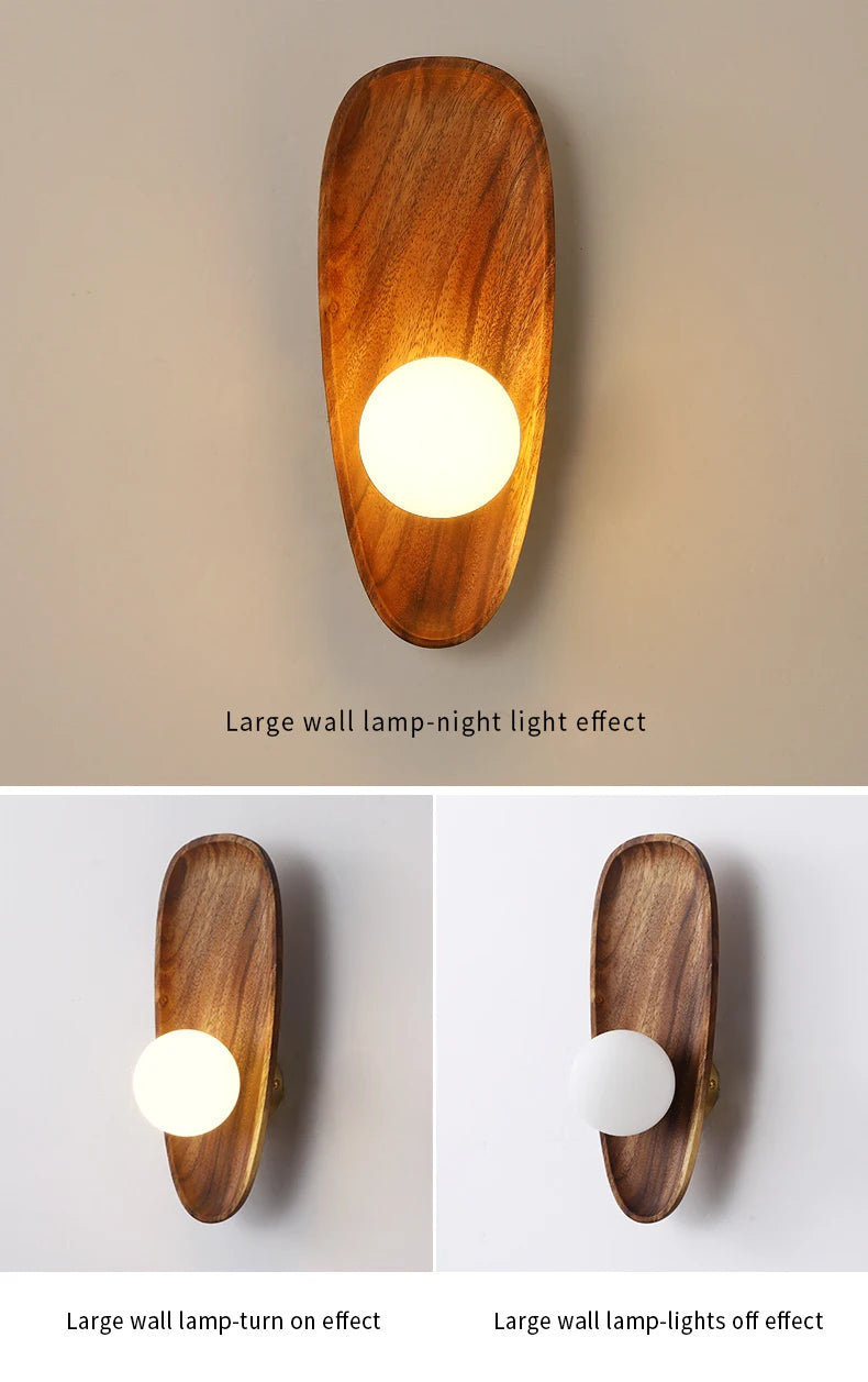 Wooden Wall Sconce Lamp