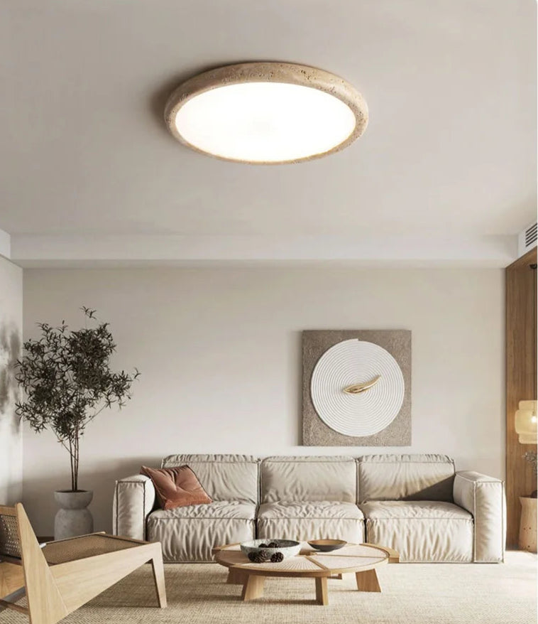 Travertine Halo Ceiling Lamp