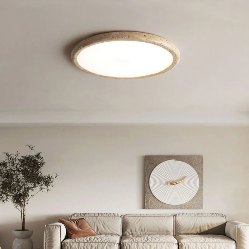 Travertine Halo Ceiling Lamp