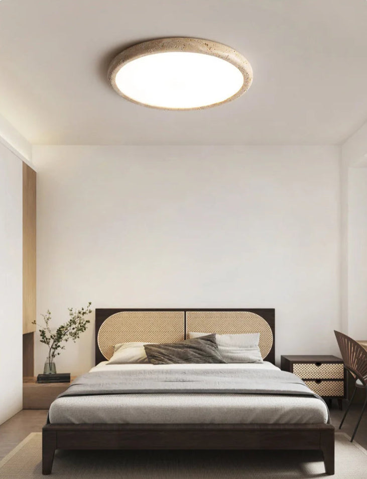 Travertine Halo Ceiling Lamp