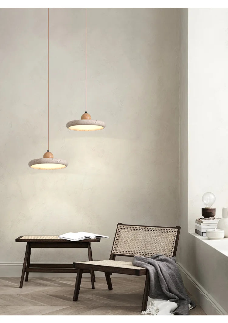 Travertine Halo Pendant Lamp