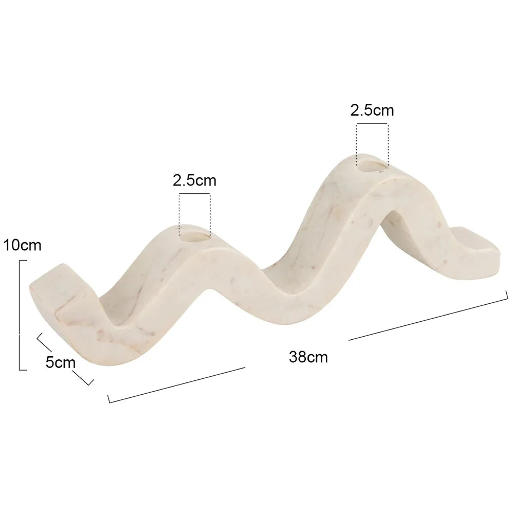 Travertine Wave Double Candle Holder