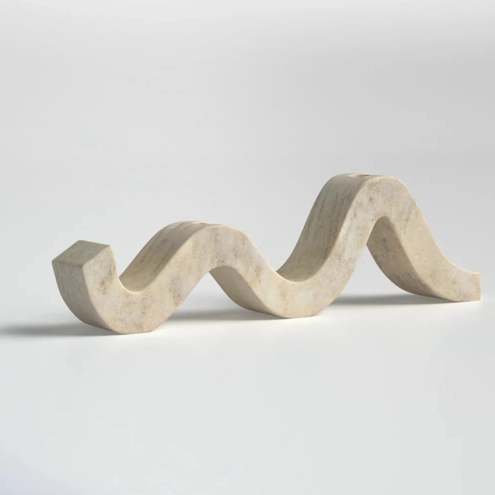 Travertine Wave Double Candle Holder