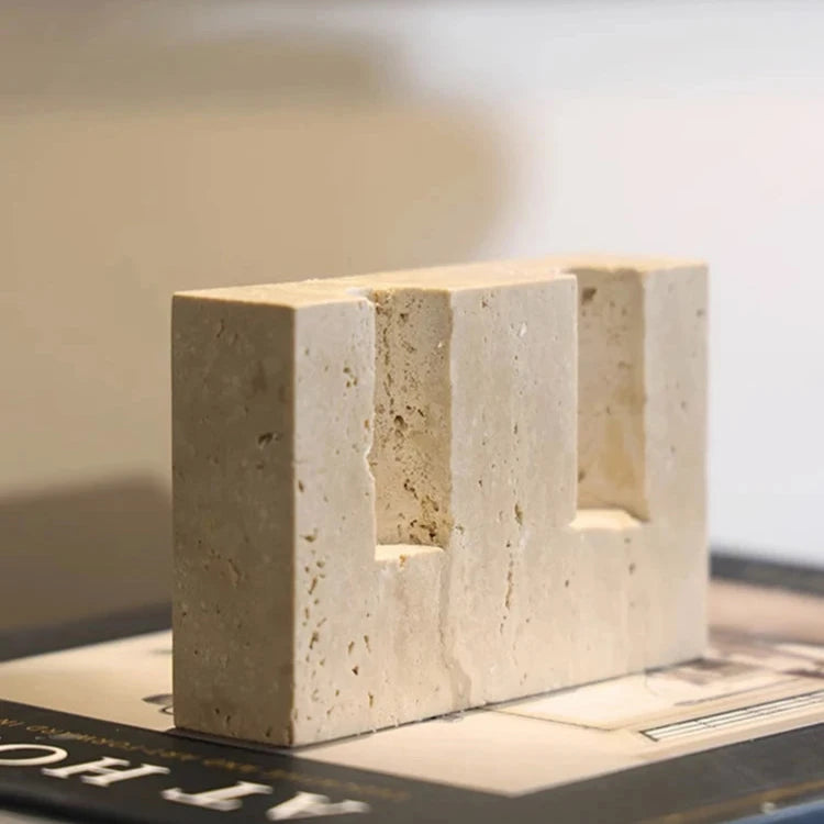 Travertine Candlestick Holder
