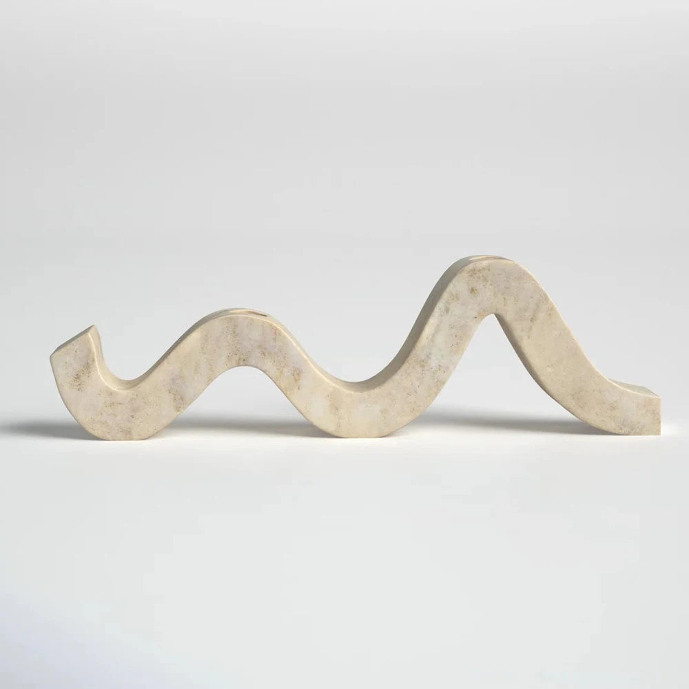 Travertine Wave Double Candle Holder