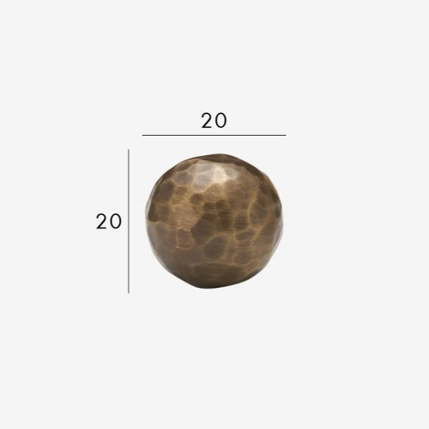 Hammered Brass Round Knob