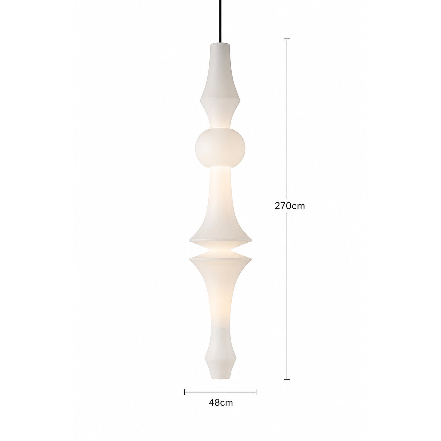 Sculptural Akari Rice Paper Pendant Lamp D