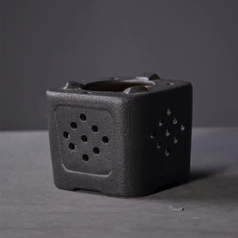Black Ceramic Kyusu Teapot with Warmer