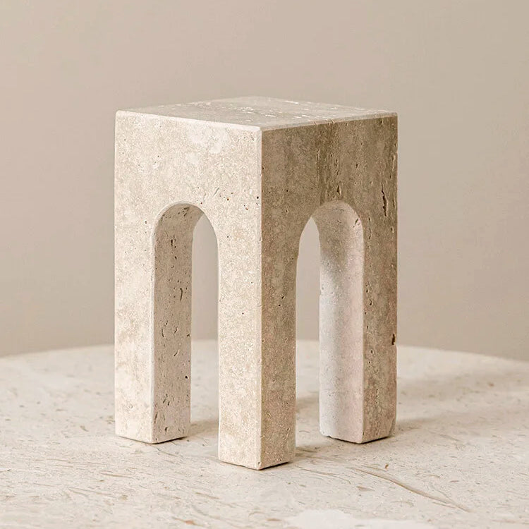 Travertine Sculptural Book Ends