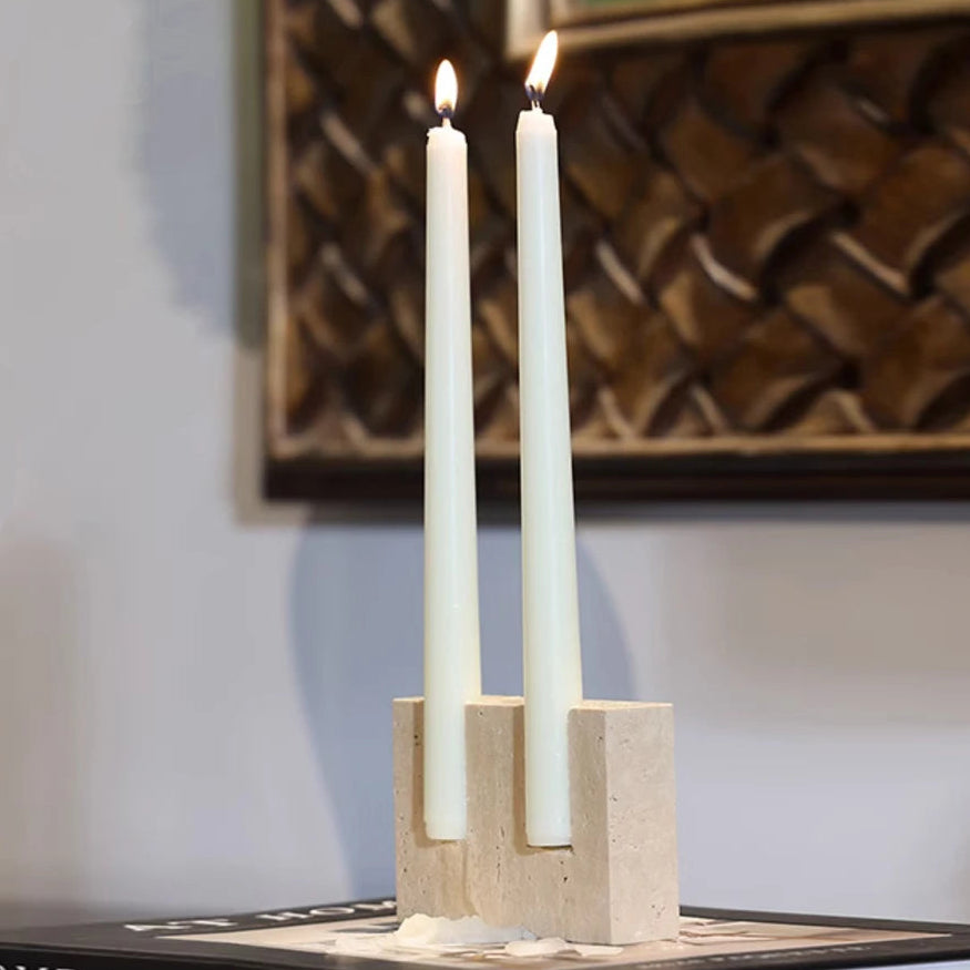 Travertine Candlestick Holder