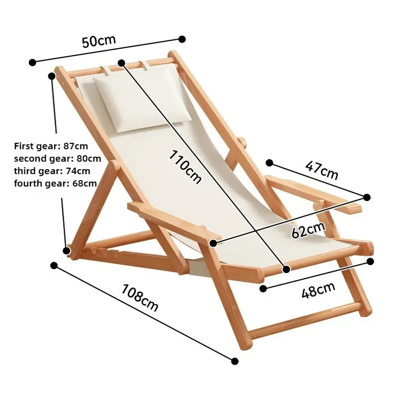 Folding Bamboo Beach Lounger