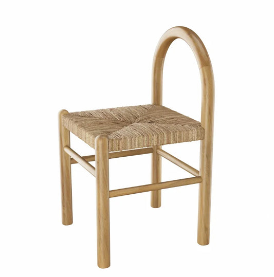 Arched Natural Woven Dining Chair