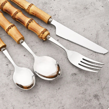 Bamboo Cutlery 24pc Set