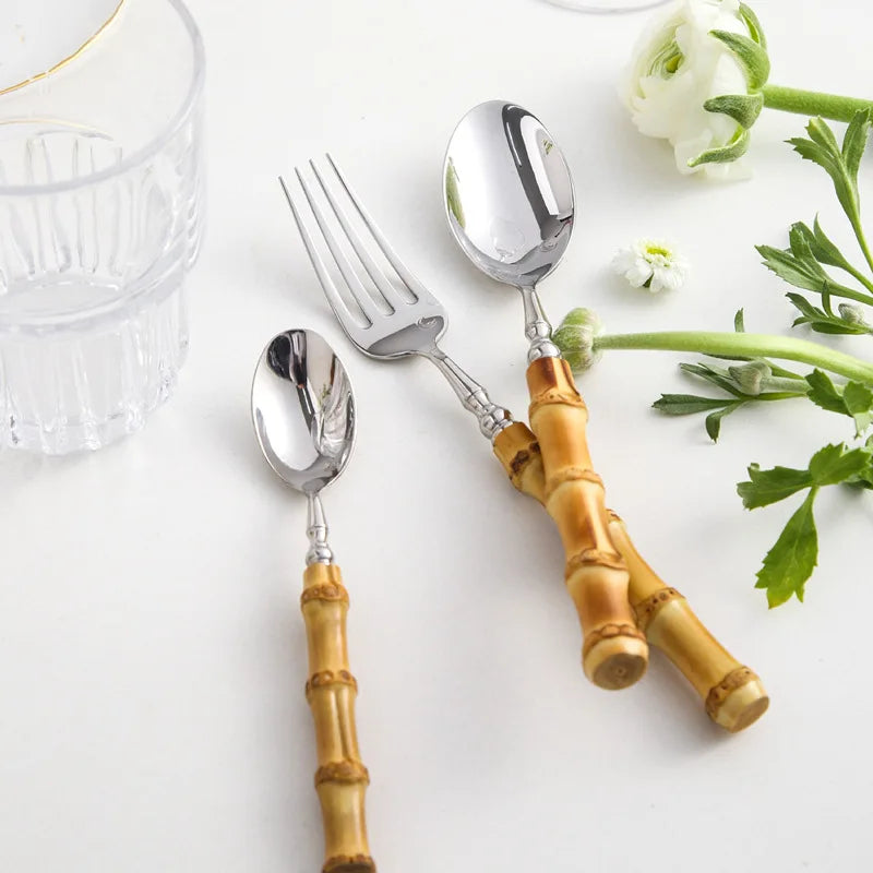 Bamboo Cutlery 24pc Set