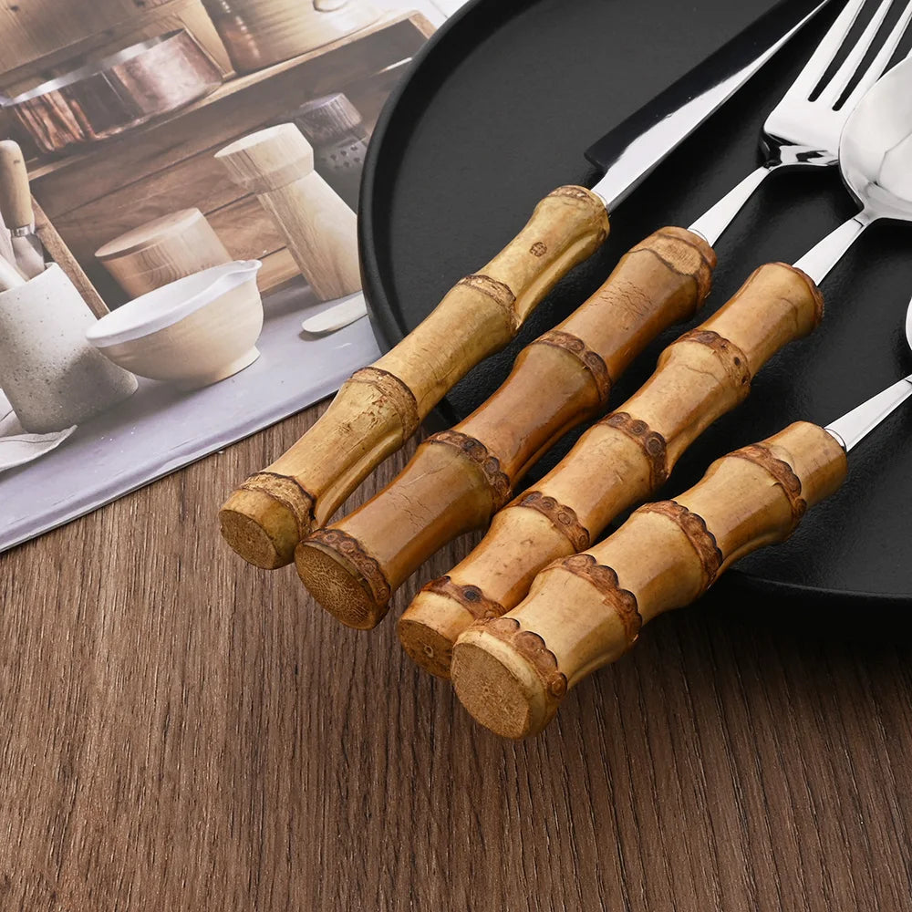 Bamboo Cutlery 24pc Set