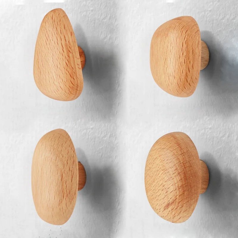 Wooden Pebble Wall Hook/Knob