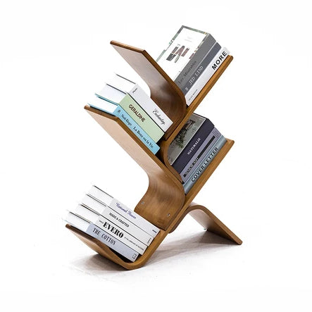 Curved Zigzag Wooden Bookshelf Tree