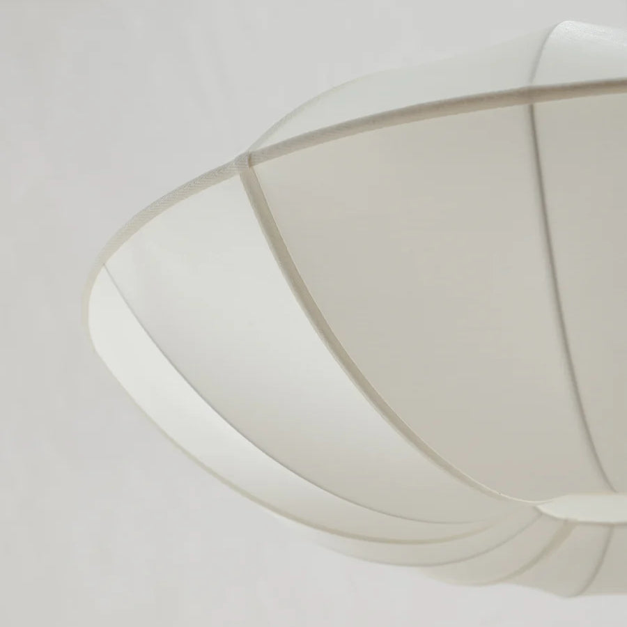 Disc Fabric Pendant Light - White