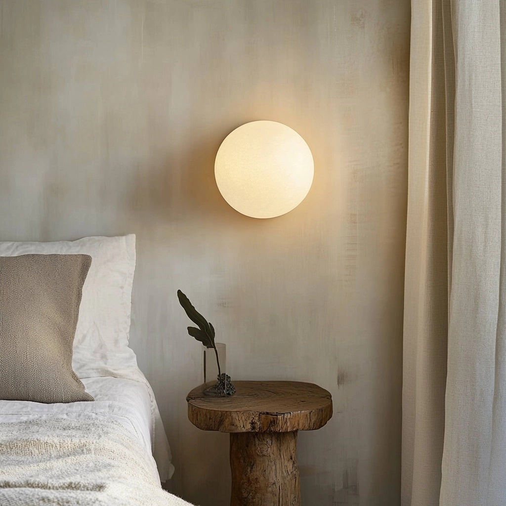 Round Glass Orb Wall Light