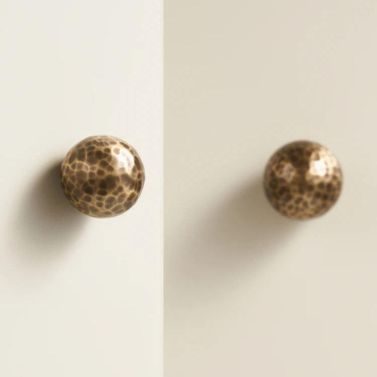 Hammered Antique Brass Cabinet Knobs