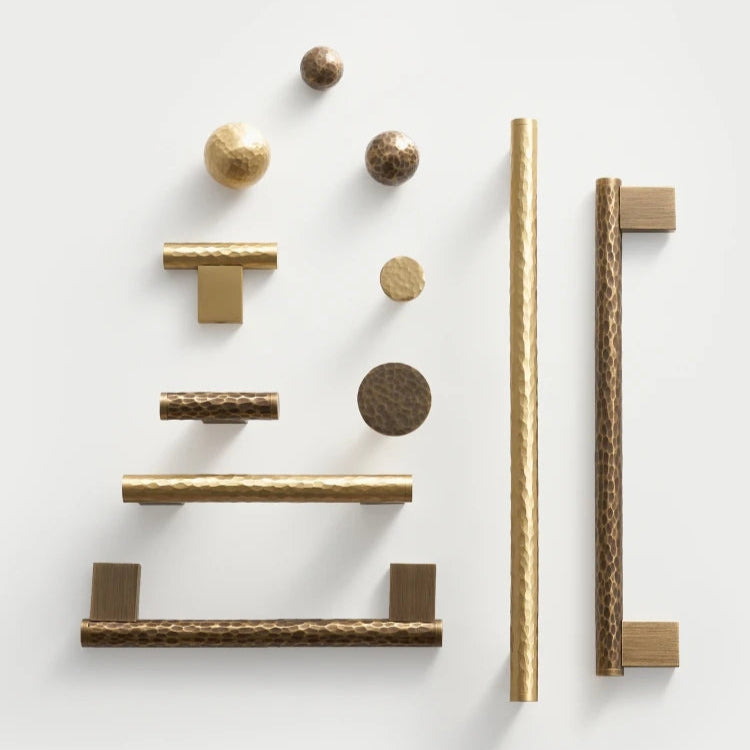 Hammered Brass Handle Collection