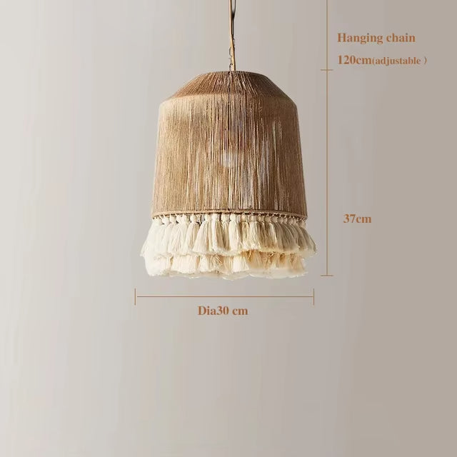 Boho Hemp Tassel Pendant Lights