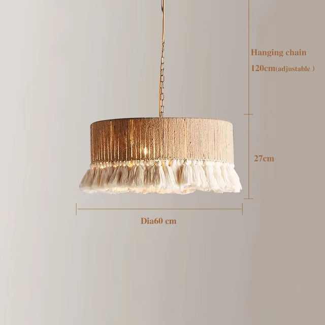 Boho Hemp Tassel Pendant Lights