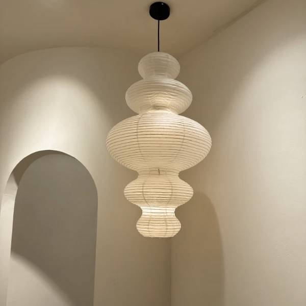 Irregular Rice Paper Hanging Light – Moonlight Casa