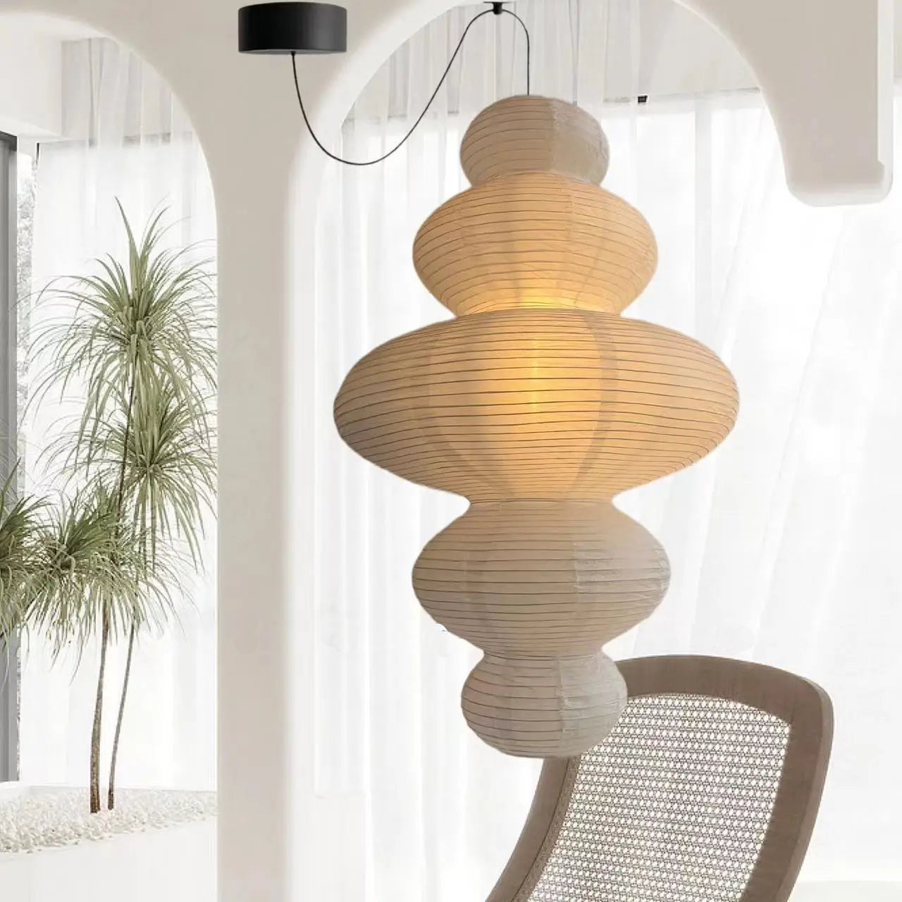 Irregular Rice Paper Hanging Light