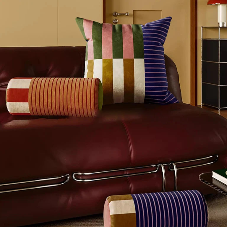 Luxe Velvet Colour-Block Cushion Cover