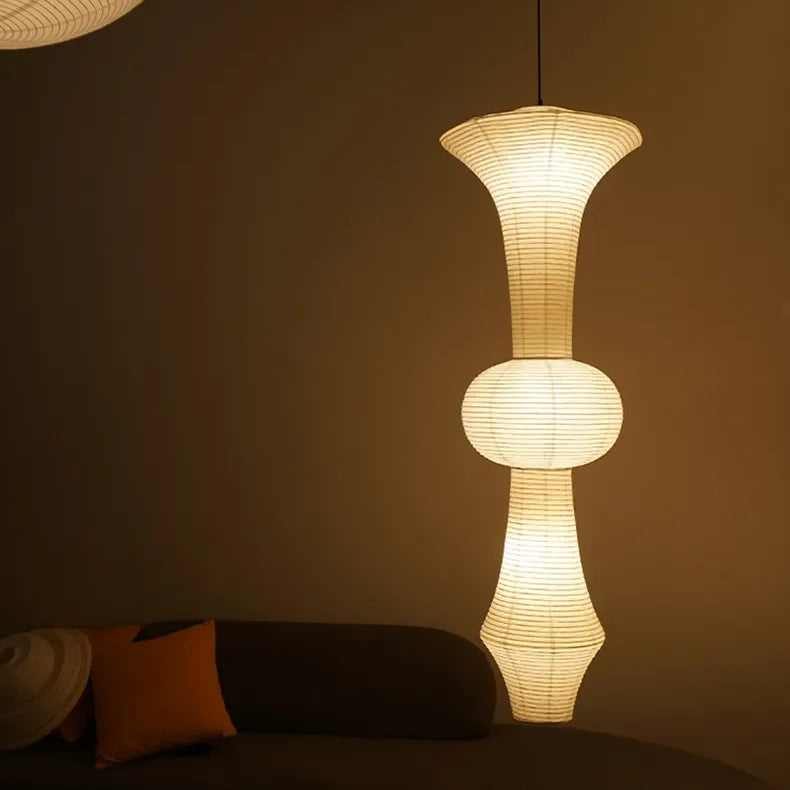 Sculptural Akari Rice Paper Pendant Lamp C