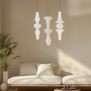 Sculptural Akari Rice Paper Pendant Lamp C