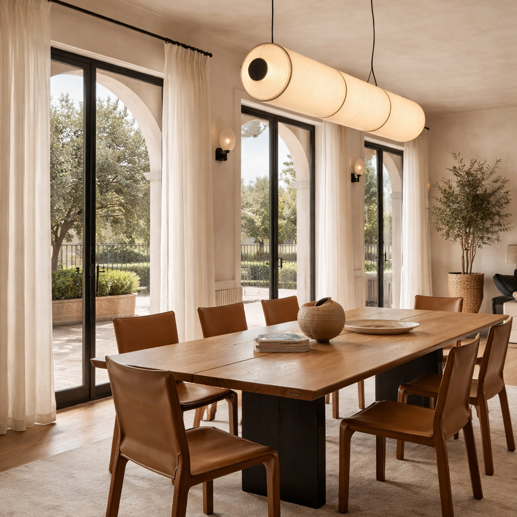 Pillar Rice Paper Hanging Lamp