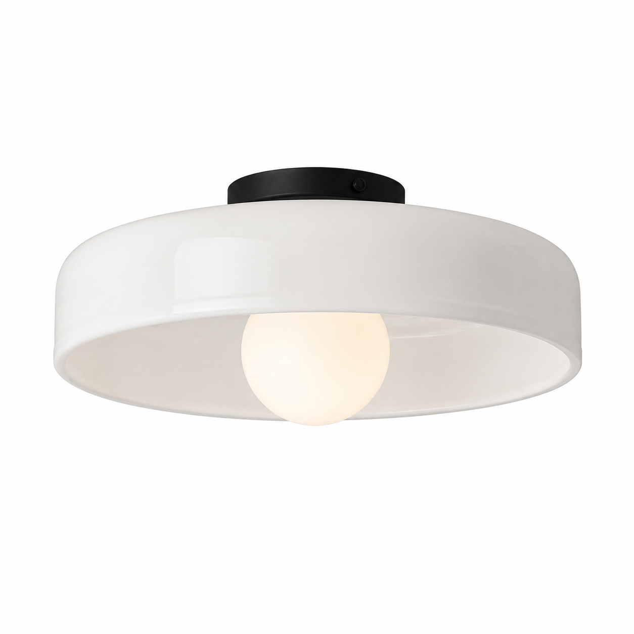 Retro Glass Ceiling Light - White