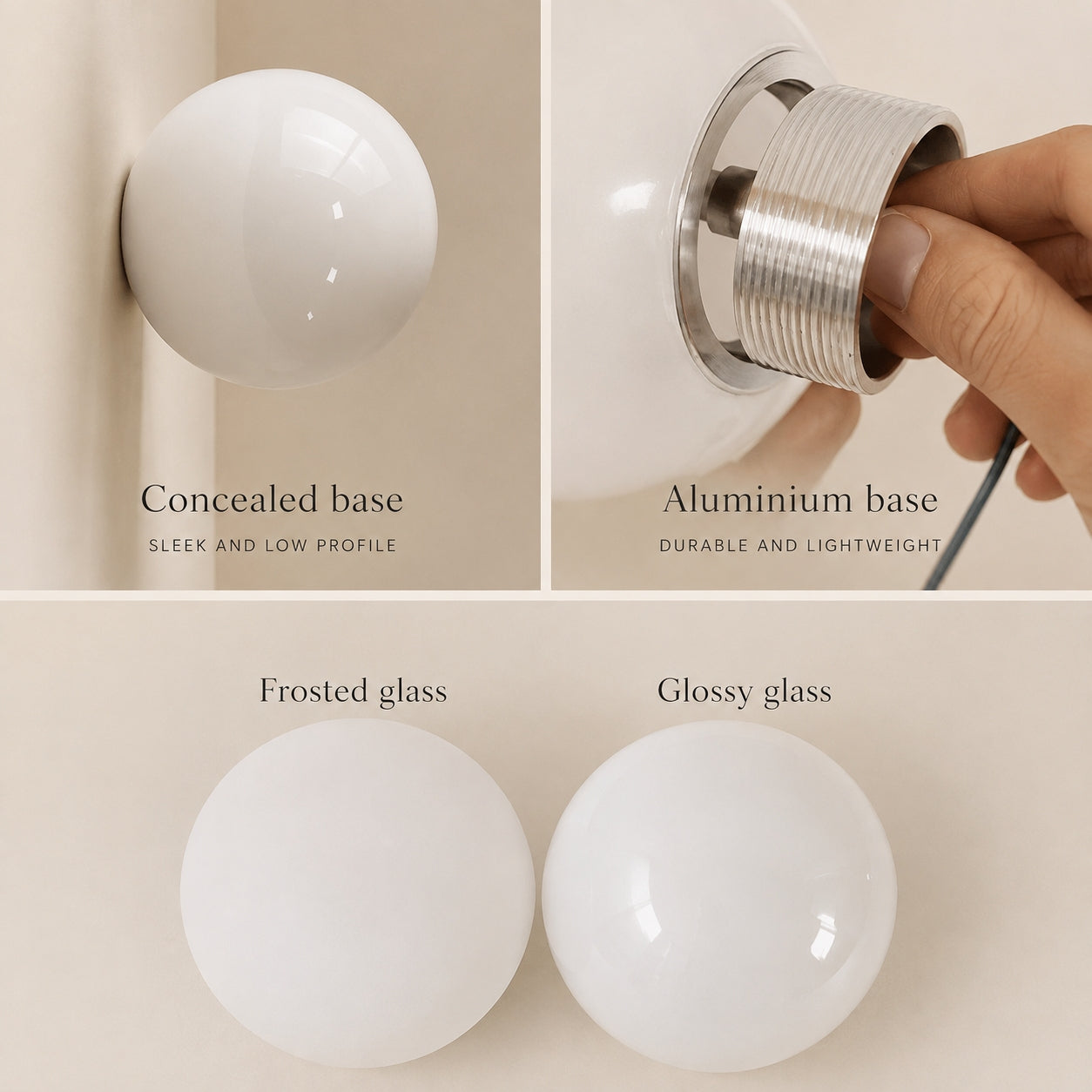 Round Glass Orb Wall Light