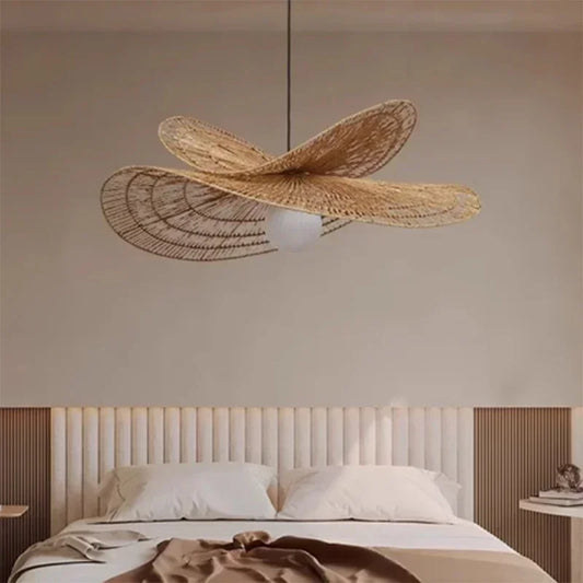 Lotus Double Rattan Pendant Lamp