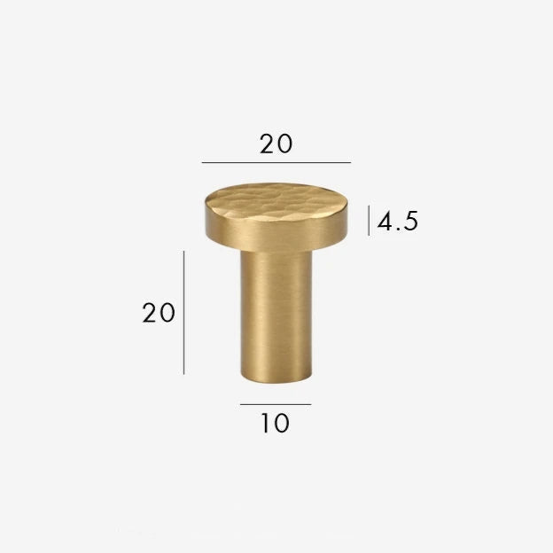 Hammered Brass Flat Knob