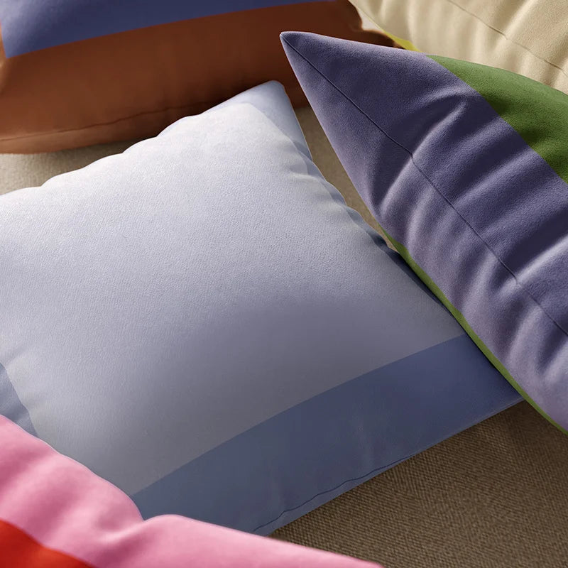 Colour Block Velvet Cushion Cover
