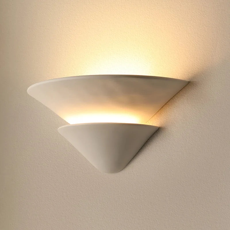 Double Layer White Gypsum Wall Lamp