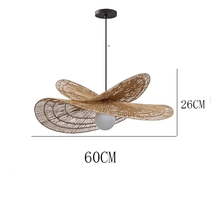 Lotus Double Rattan Pendant Lamp