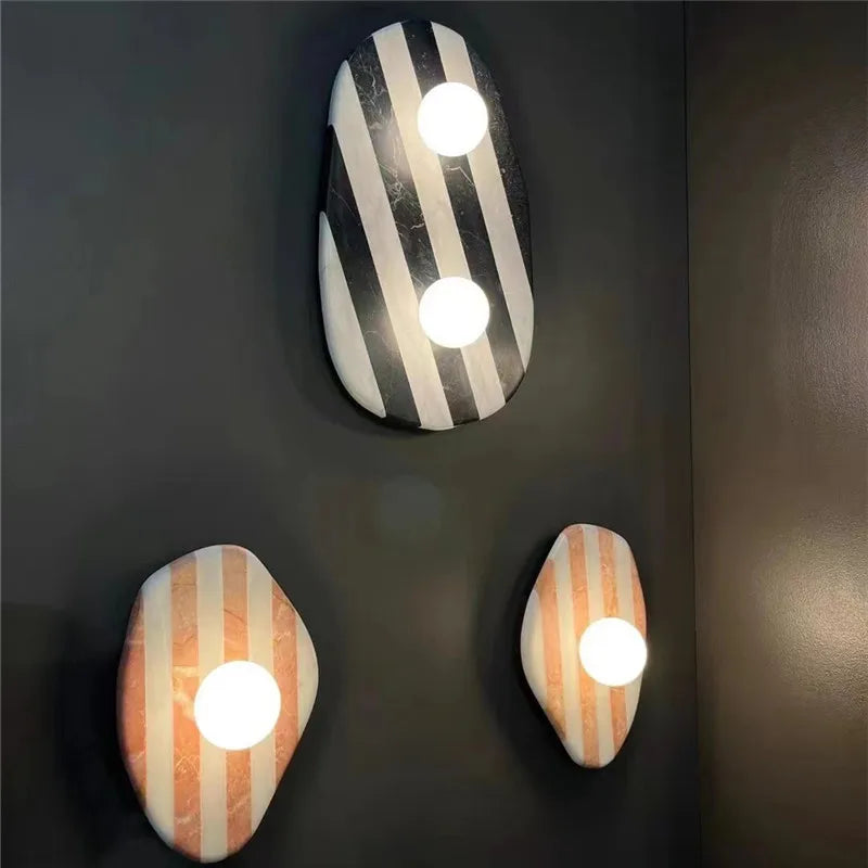 Striped Marble Wall Light