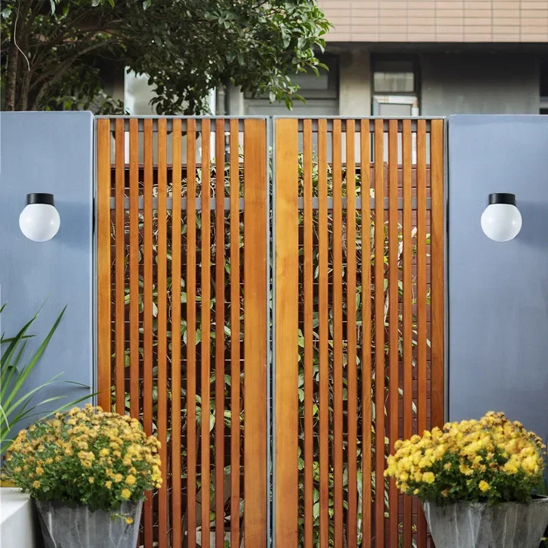 Outdoor Round Black Base Wall Light