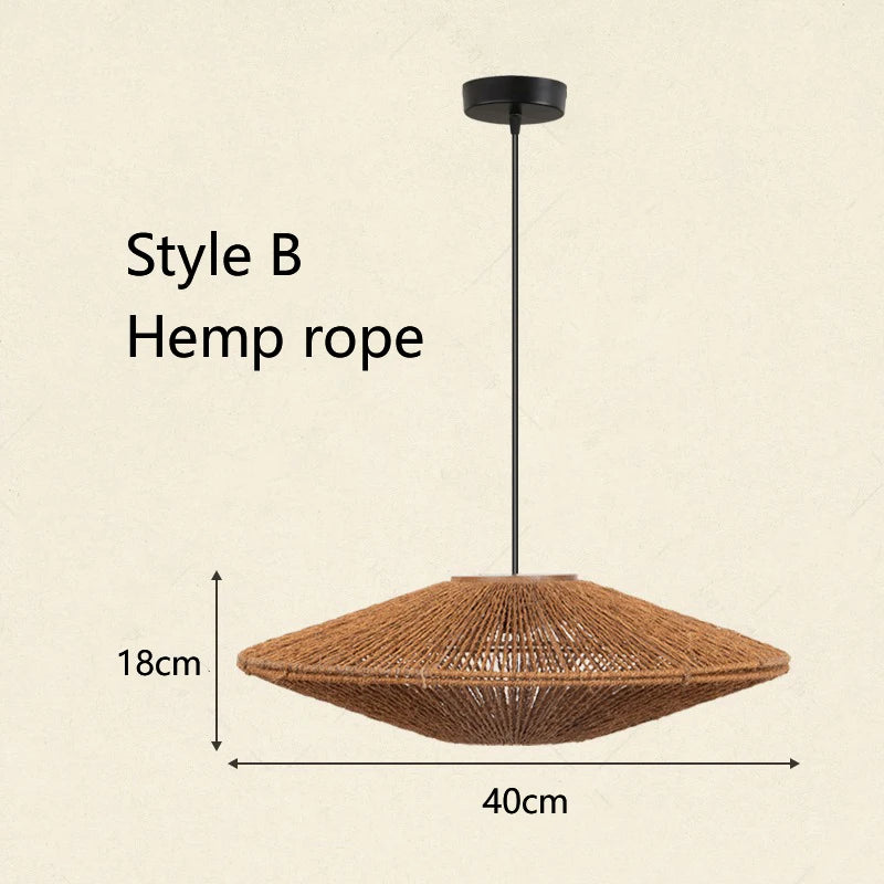 Natural Woven Disc Pendant Light